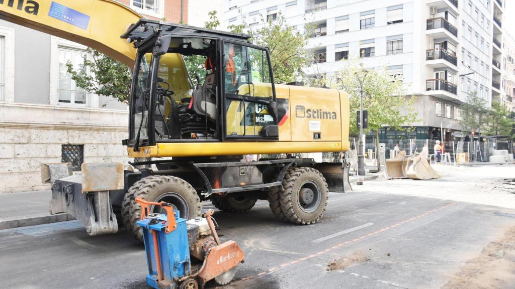 Obras en la calle Gamazo de Valladolid