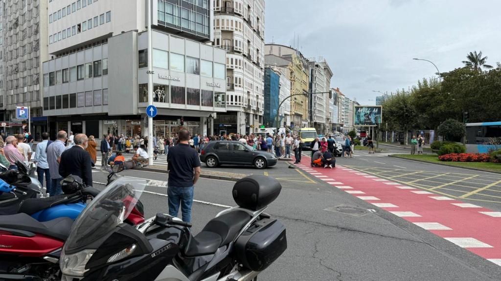 Atropello en la plaza Mina de A Coruña.