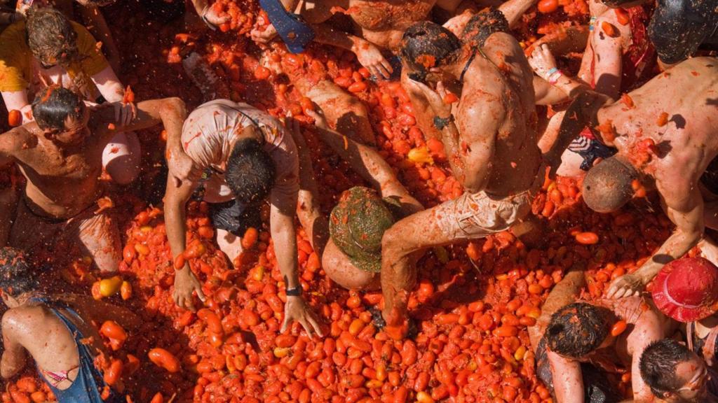 Una edición de la Tomatina.