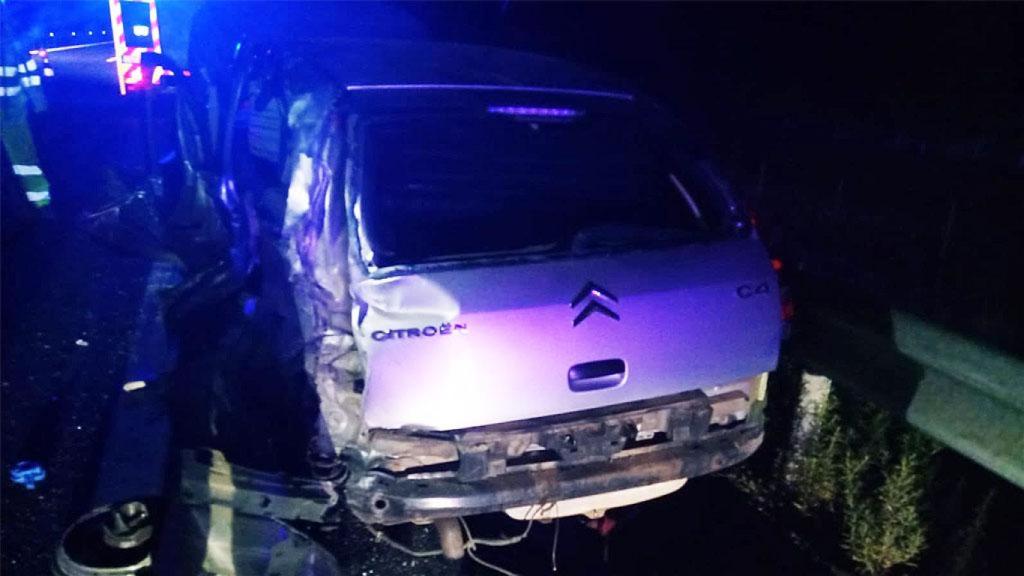 Imagen del accidente en la A-6 a su paso por Medina del Campo