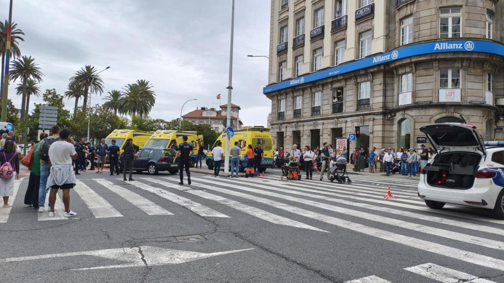 Imagen del accidente múltiple en A Coruña.