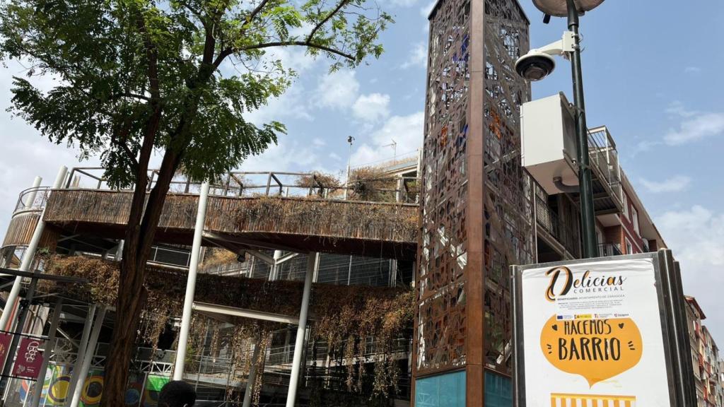 Cámara de videovigilancia en el barrio de Delicias.