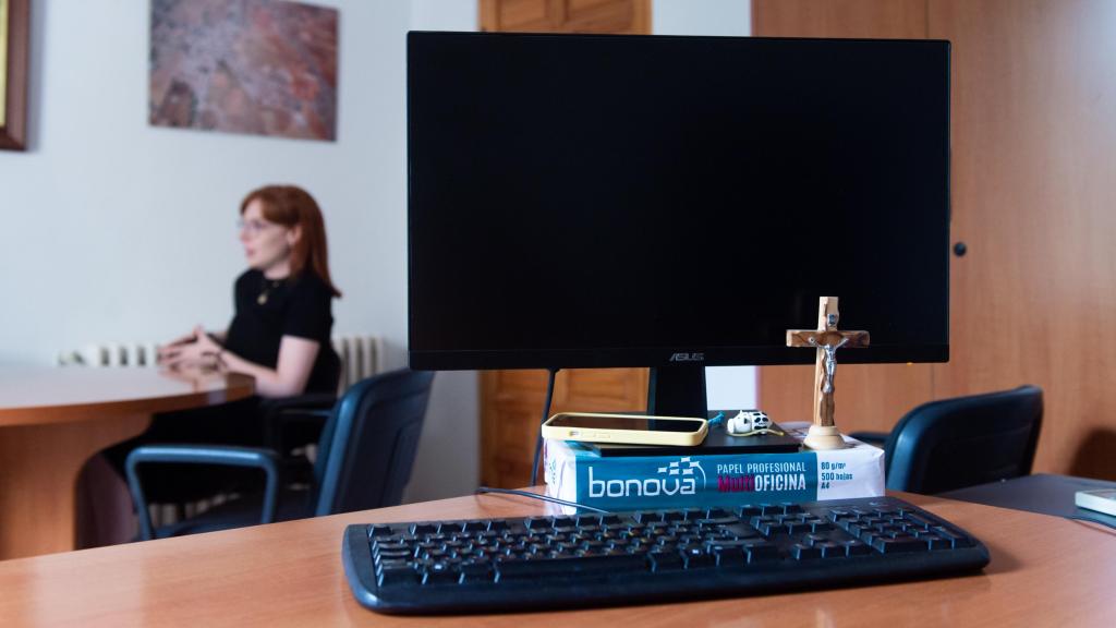 Detalle del escritorio de la alcaldesa Beatriz Dorado.