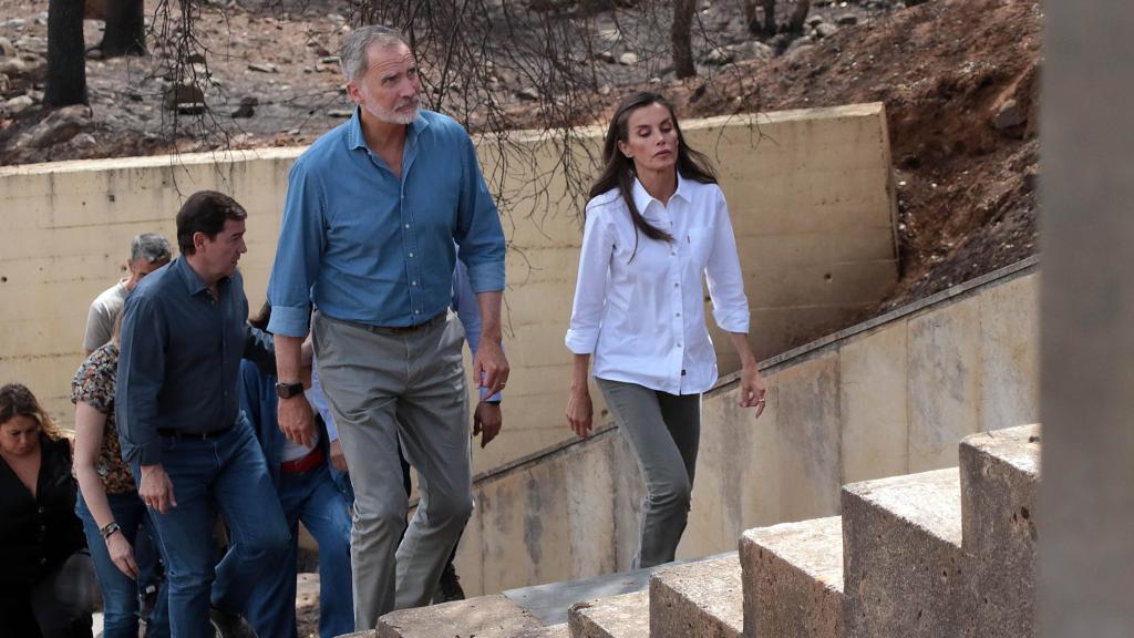 Los reyes durante una visita a Las Médulas