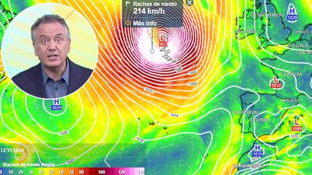 Roberto Brasero, el hombre del tiempo de Antena 3, alerta sobre los efectos de Erin. (Mapa: Meteored)