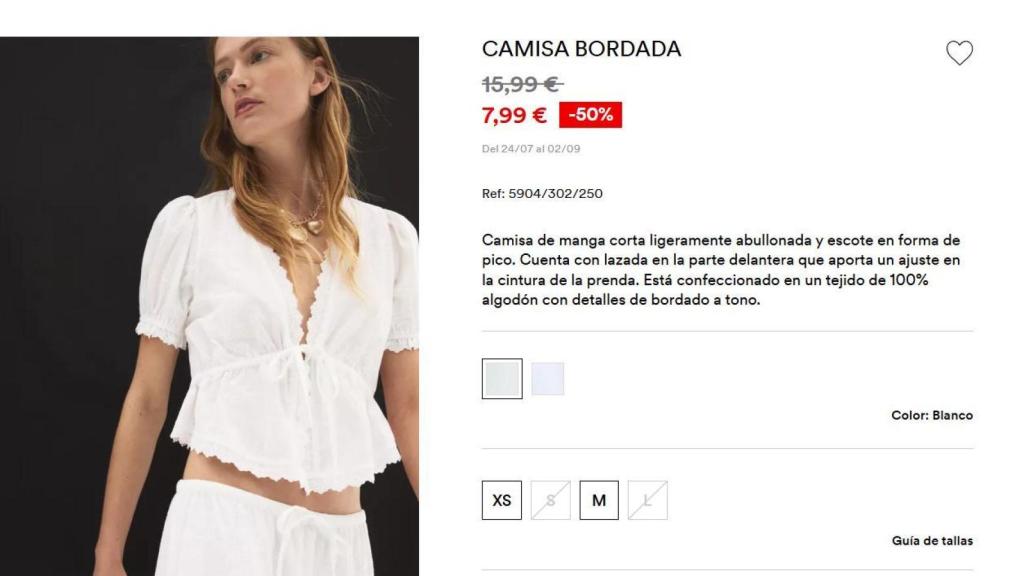 Camisa bordada. Ref: 5904/302/250