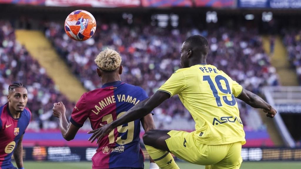 Lamine Yamal, durante el Barça - Villarreal de la pasada temporada