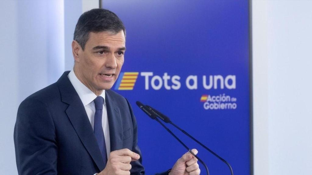 El presidente del Gobierno, Pedro Sánchez, durante una rueda de prensa. Europa Press