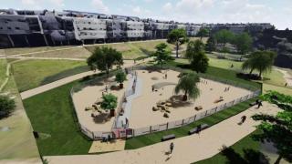 Infografía del parque canino de Barreiro.