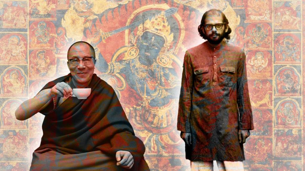 El Dalai Lama y Allen Ginsberg. Diseño: Rubén Vique