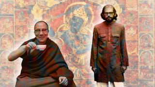 El Dalai Lama y Allen Ginsberg. Diseño: Rubén Vique
