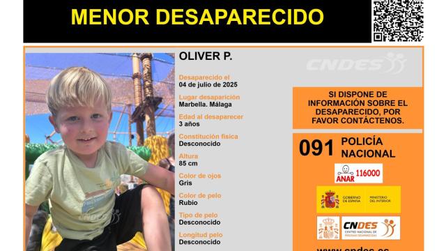 Una imagen del niño desaparecido.