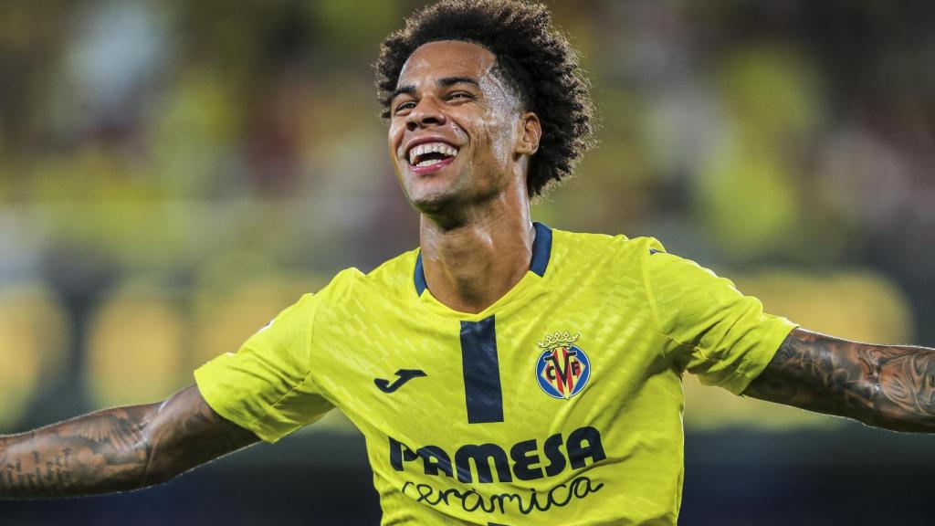 El canadiense Tajon Buchanan celebra uno de sus tres goles en el duelo entre Villarreal y Girona del pasado fin de semana.