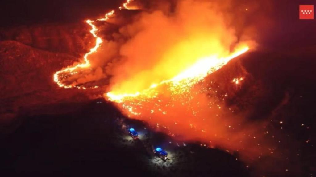 Imagen del incendio de Aranjuez declarado durante los días 9 y 10 de agosto.