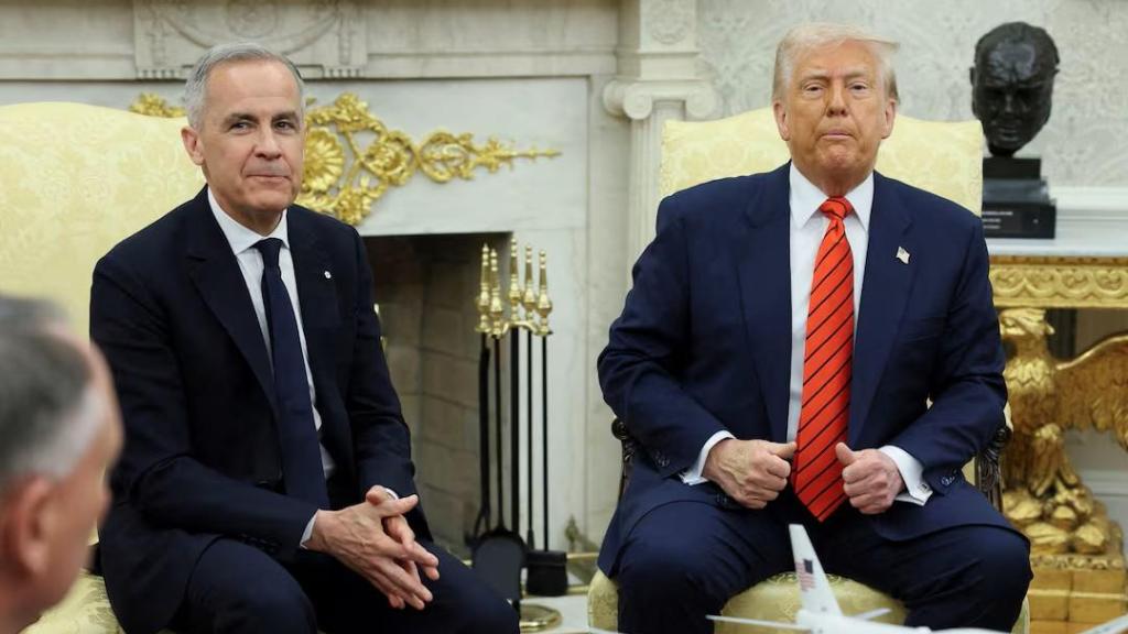 El primer ministro canadiense, Mark Carney, reunido con Donald Trump en el Despacho Oval, el pasado 6 de mayo.