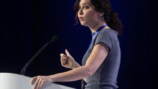 Isabel Díaz Ayuso durante un acto del Partido Popular.