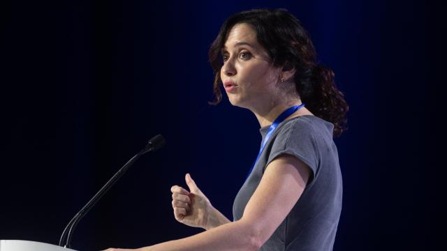 Isabel Díaz Ayuso durante un acto del Partido Popular.