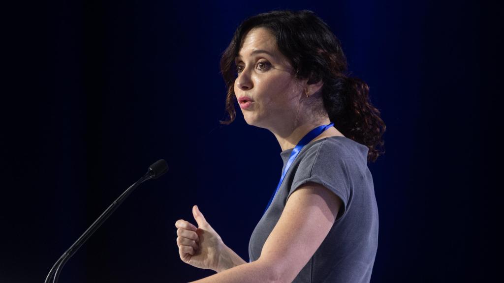 Isabel Díaz Ayuso durante un acto del Partido Popular.