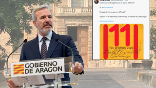 Azcón, con el mensaje publicado por Orriols en redes sociales.