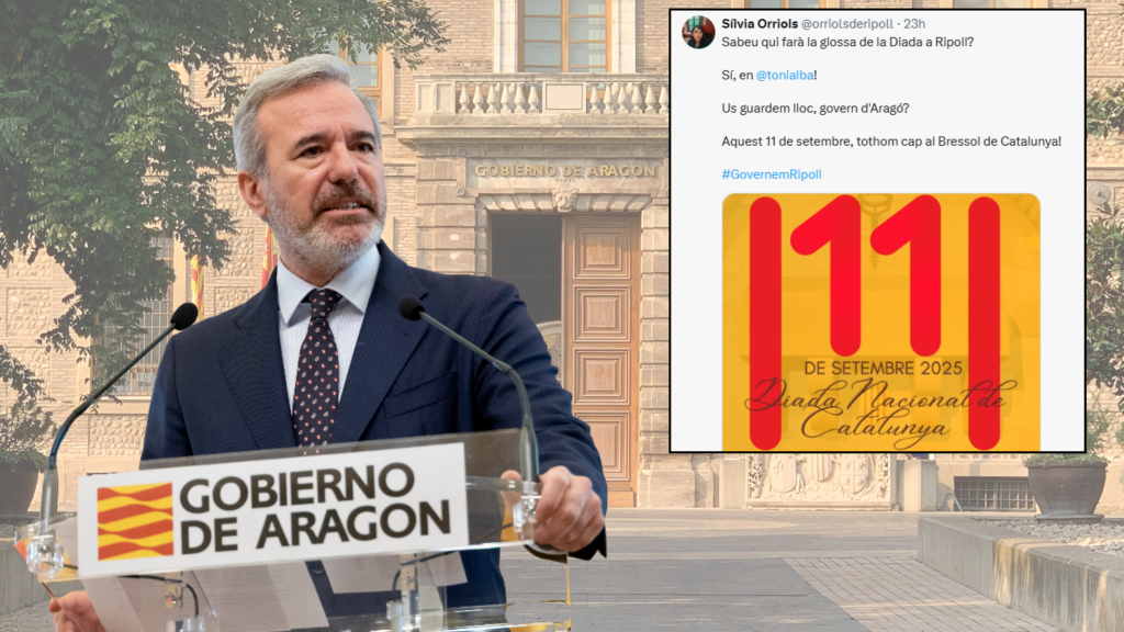 Azcón, con el mensaje publicado por Orriols en redes sociales.