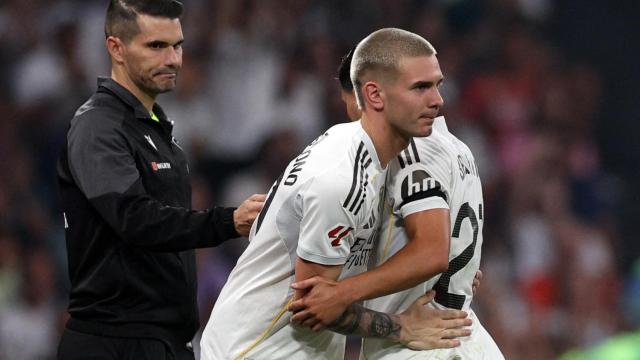 Franco Mastantuno debutando con el Real Madrid ante Osasuna.