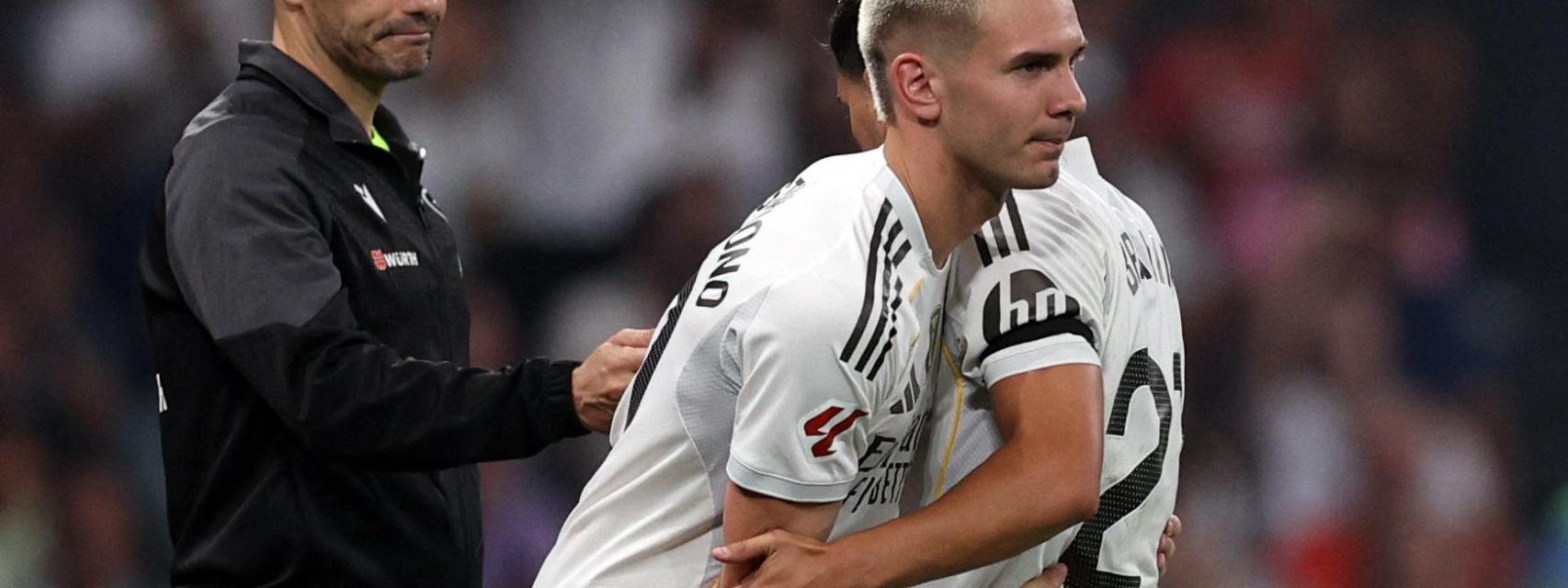 Franco Mastantuno debutando con el Real Madrid ante Osasuna.