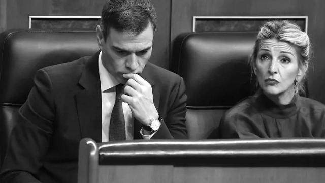 Pedro Sánchez y Yolanda Díaz en el Congreso de los Diputados.
