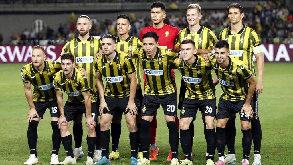 Los jugadores del Kairat Almaty, durante el duelo de la fase previa ante el Celtic de Glasgow.