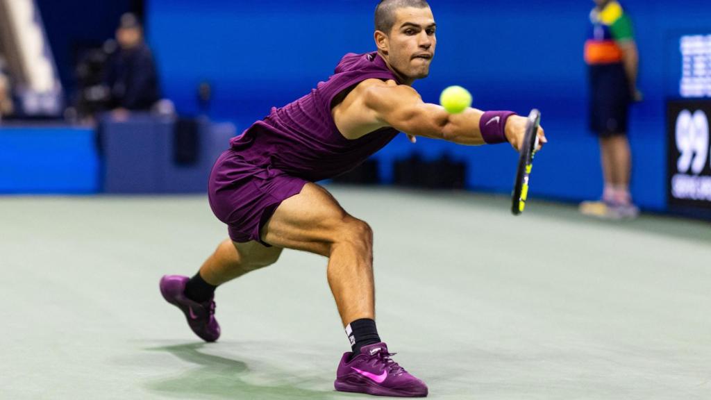 Carlos Alcaraz, durante un partido en el US Open 2025