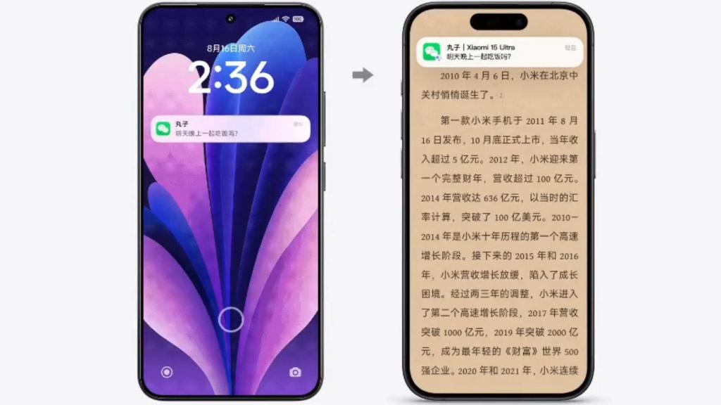 Conexión de notificaciones entre un móvil Xiaomi y un iPhone
