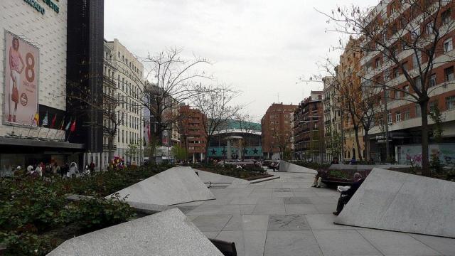 La Plaza de Felipe II en Madrid antes de la remodelación.