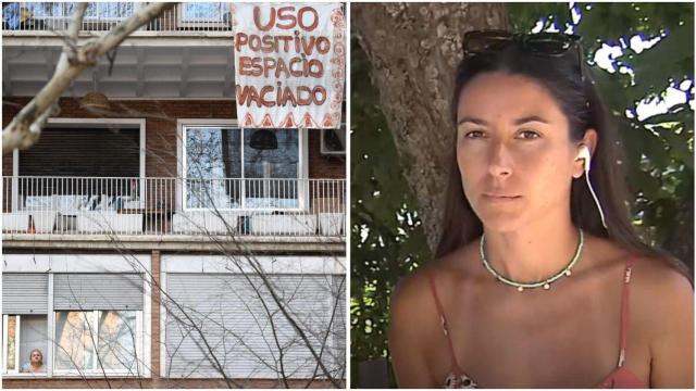 Fotomontaje del desalojo del centro social okupado ‘La Ferroviaria’ (Madrid) y Nerea, víctima de inquiokupación.