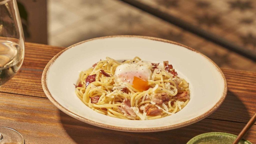 Imagen de archivo de un plato de spaghetti