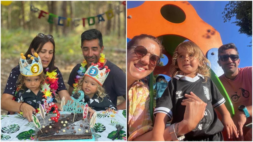 Fotos de Mauri con sus padres, Iria y Jairo, y su hermano Lois.