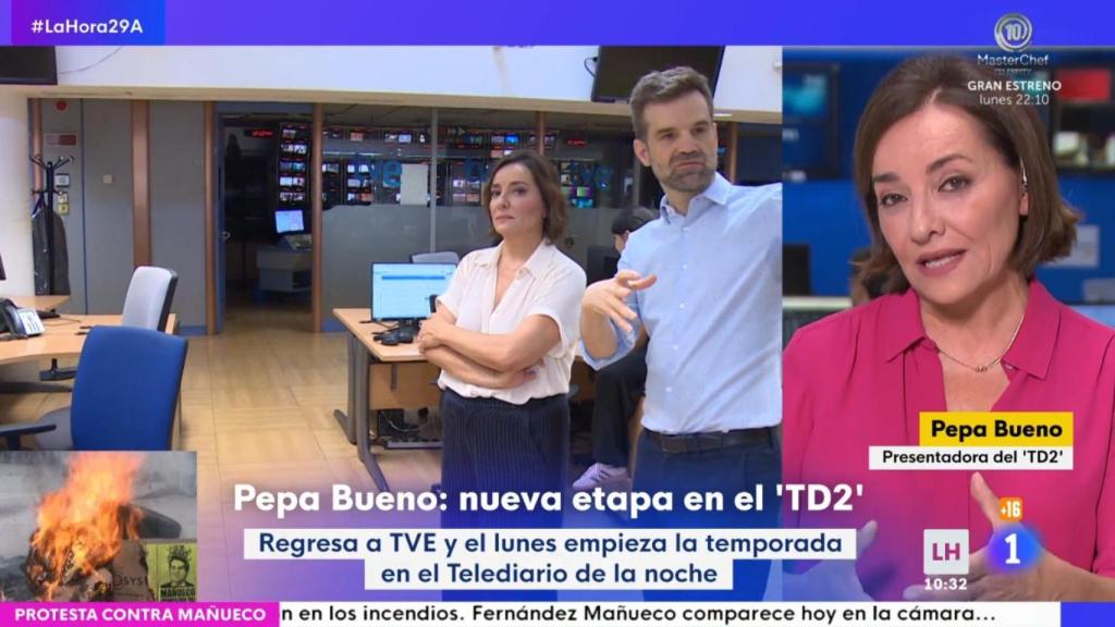 Pepa Bueno, en 'La Hora de La 1' este viernes.
