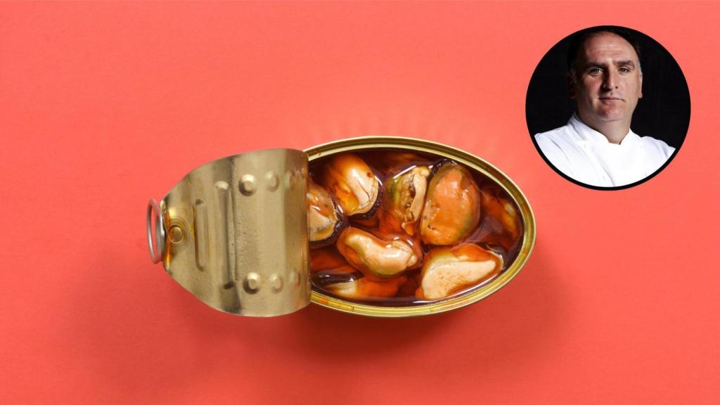 Una lata de mejillones.