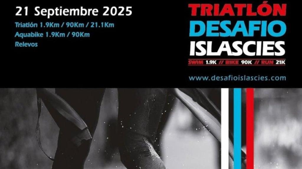 Cartel de la edición 2025 del Triatlón Desafío Islas Cíes