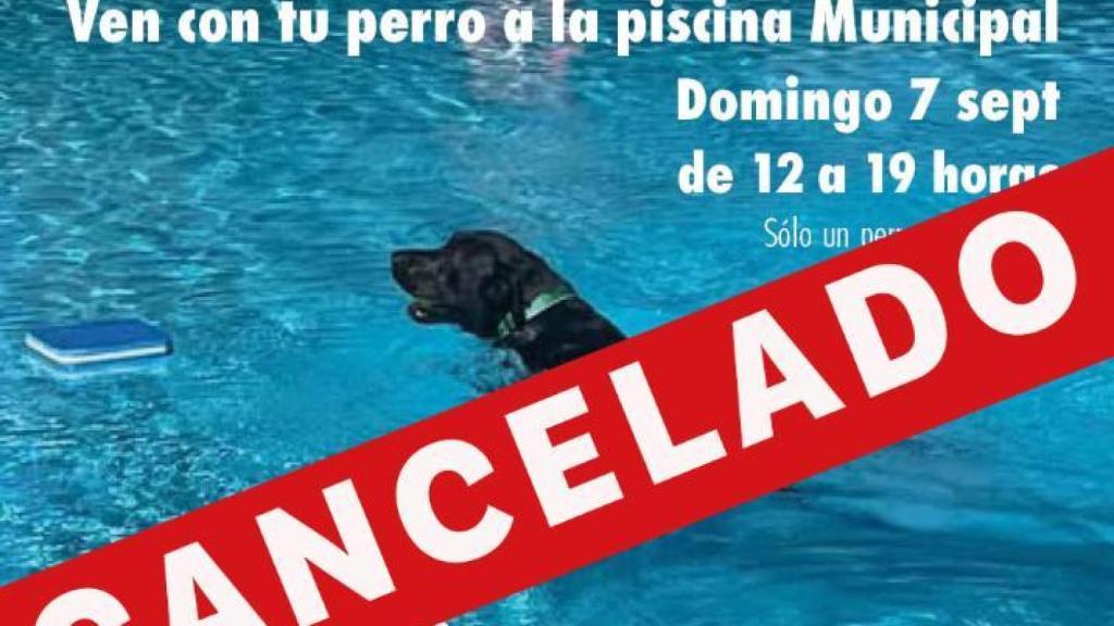 Cartel anunciando la cancelación de Fuenla Dog Fest.