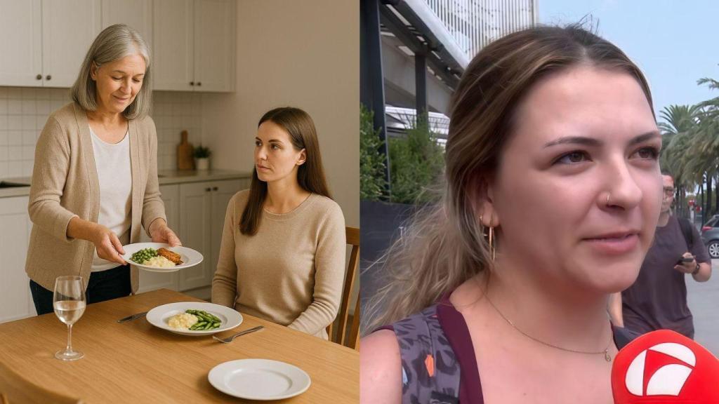 Una joven pluriempleada narra su situación en televisión.