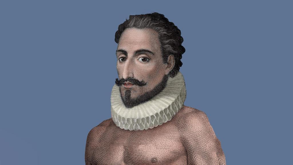 Ilustración de Cervantes extraída de la cubierta del libro 'Cervantes íntimo. Amor y sexo en los Siglos de Oro' (Plaza & Janés), de José Manuel Lucía Megías