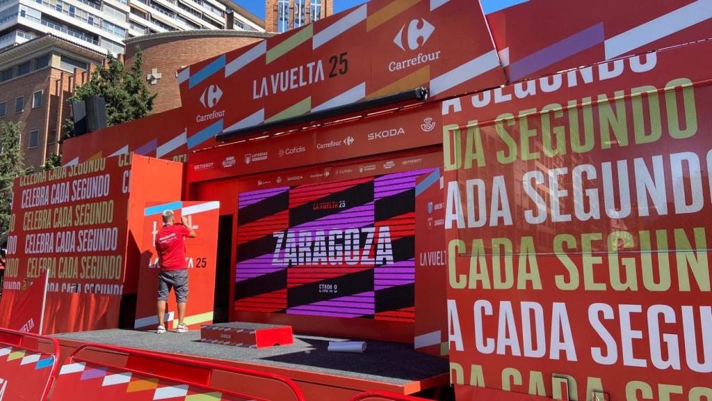 Podio de La Vuelta en Zaragoza.
