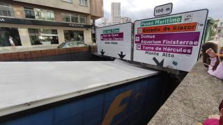 Imagen del camión en el acceso al túnel.