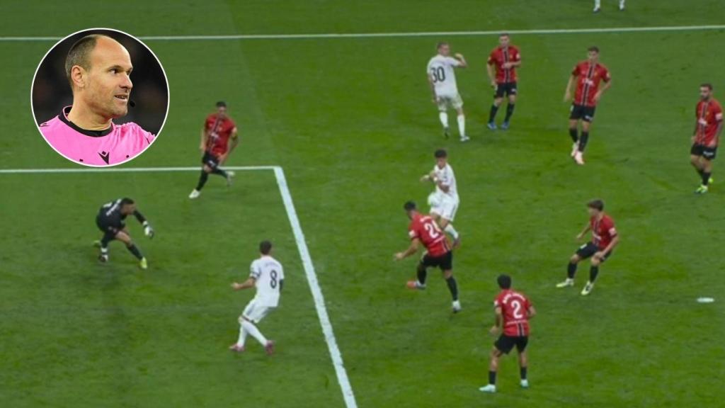 Imagen de la jugada y Mateu Lahoz.