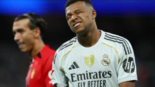 Mbappé, resignado tras fallar una ocasión ante el Mallorca.