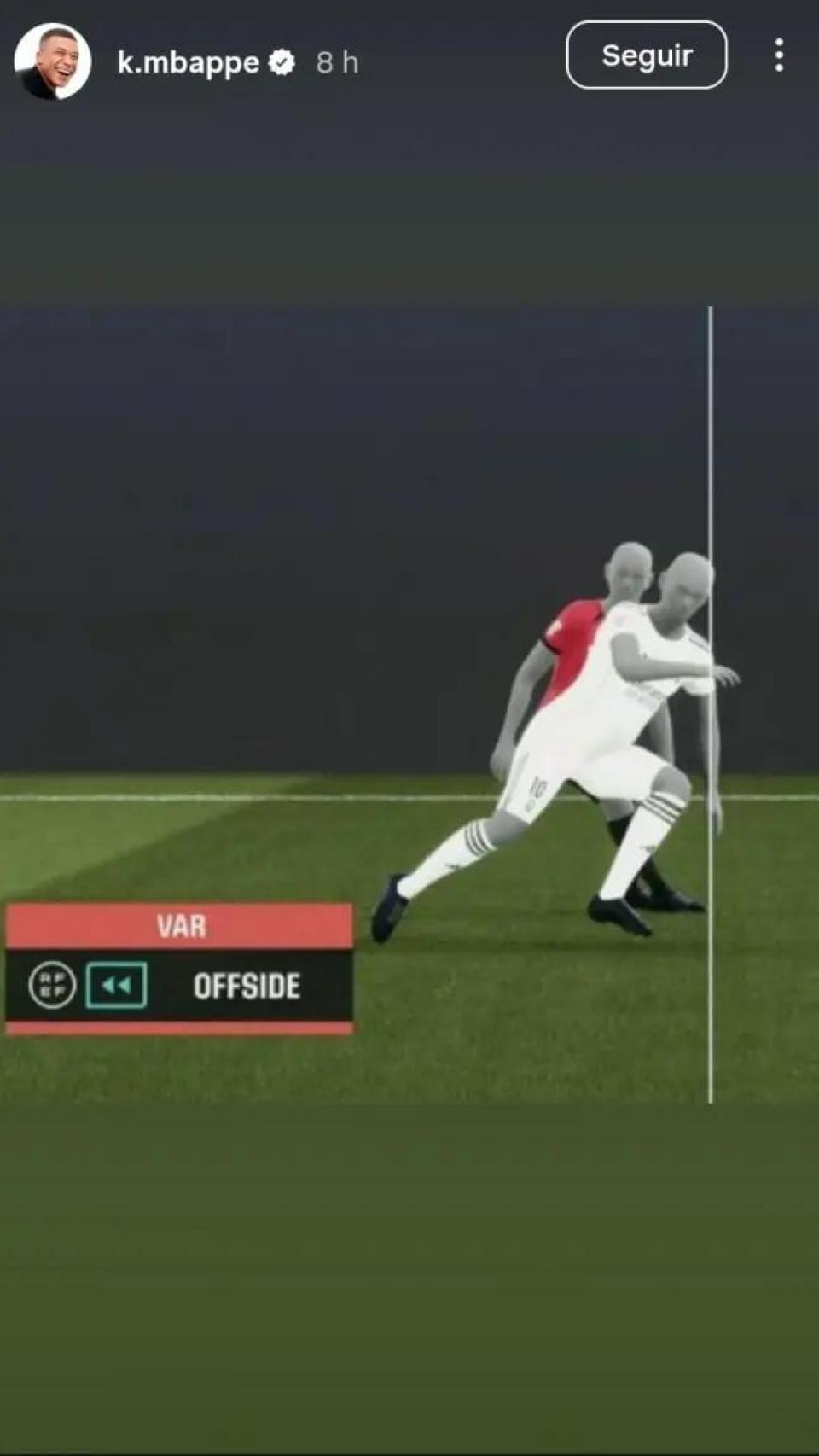 La publicación de Mbappé en sus redes sociales.