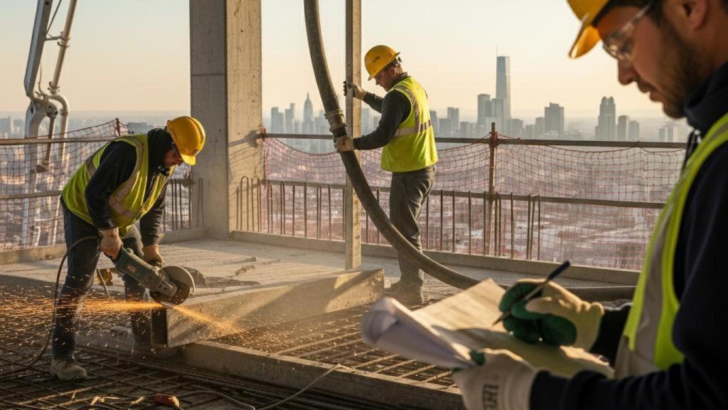 Imagen de archivo de unos trabajadores en construcción.