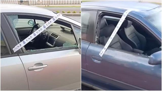 Coches con las ventanillas rotas a causa de robos en A Coruña