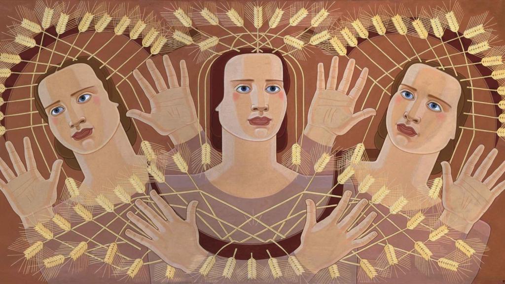 Maruja Mallo, 'Cabeza de mujer con espigas', 1927. Foto: Colección MNCARS / Maruja Mallo, VEGAP, Santander, 2024