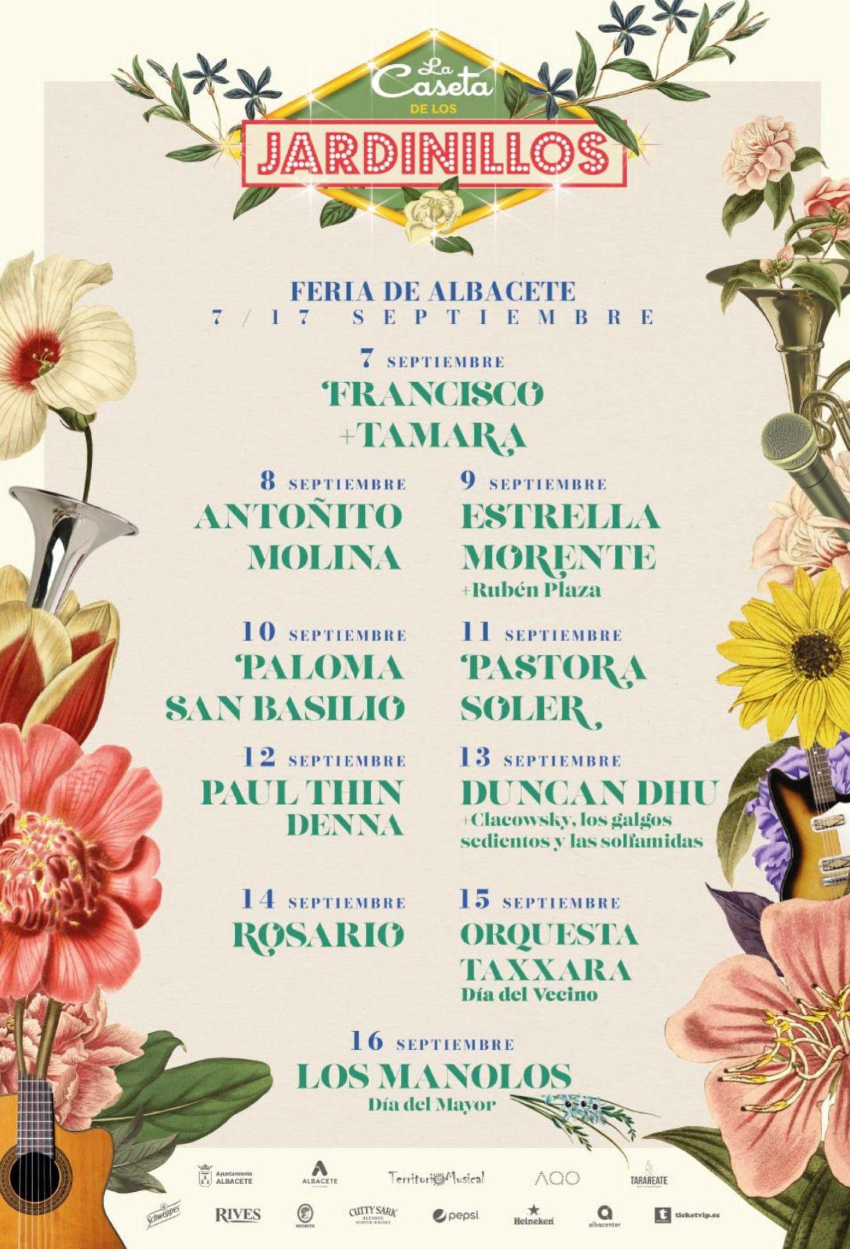 Cartel de conciertos de la Feria de Albacete.