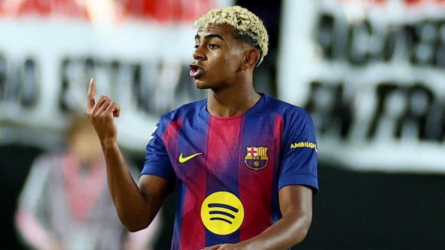 Lamine Yamal. durante el partido ante el Rayo Vallecano.